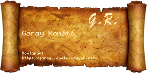 Garay Renátó névjegykártya